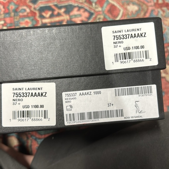 LIKE NEW Saint Laurent Nova Sandal in Nero size 37.5 / US 7.5 - Picture 6 of 11